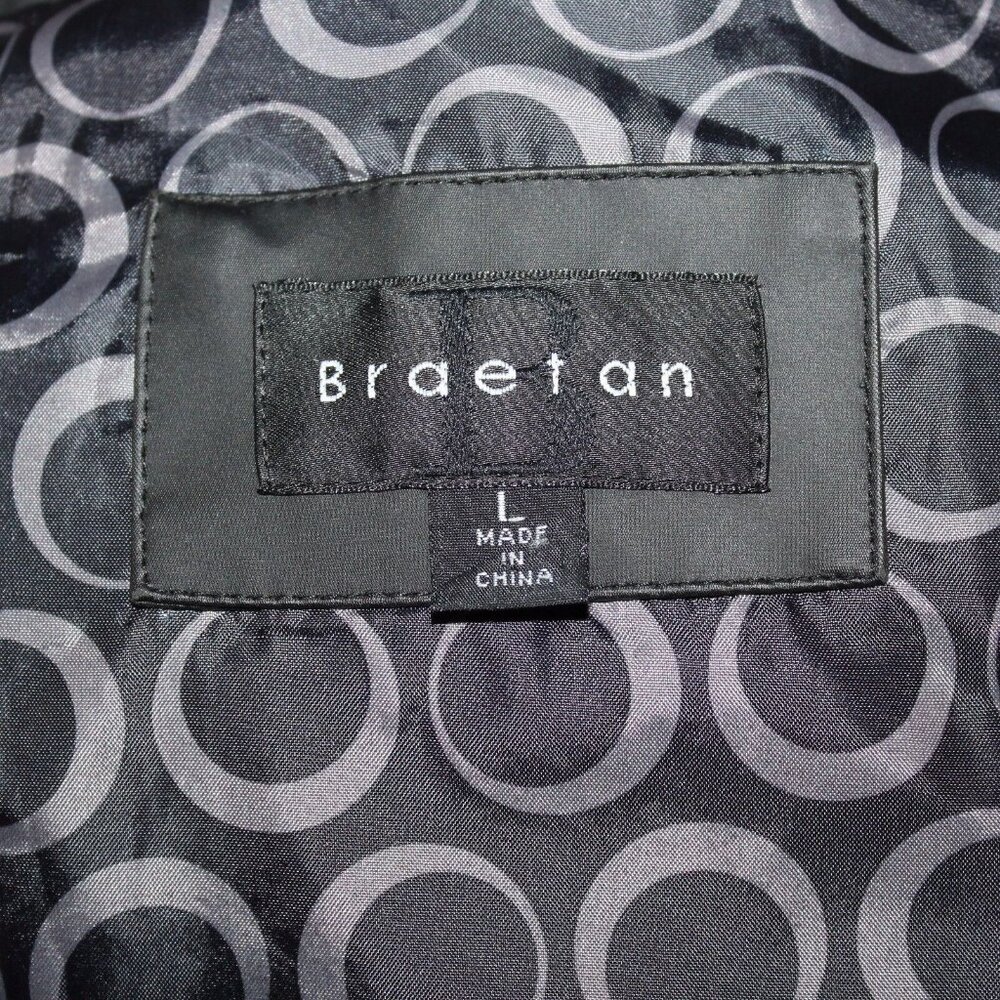 Braetan Large 3 Button Lined Outerwear Black Modern Packable Rain Trench Coat - Picture 5 of 10
